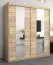 Schiebetürenschrank / Kleiderschrank Polos 04 mit Spiegel, Farbe: Eiche Sonoma - Abmessungen: 200 x 180 x 62 cm (H x B x T)