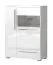 Vitrine Garim 14, Farbe: Weiß Hochglanz - 123 x 90 x 40 cm (H x B x T)