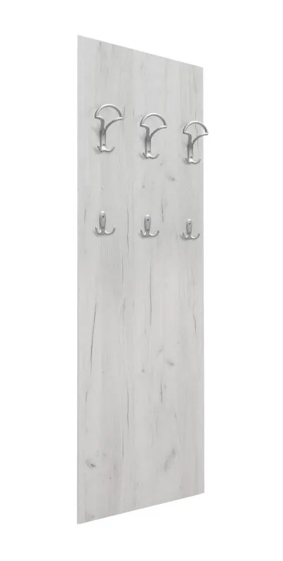Garderobe Camprodon 05, Farbe: Eiche Weiß - 149 x 50 x 7 cm (H x B x T)