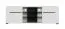 TV-meubel / TV-meubel met twee deuren Idos 01, kleur: wit / wit hoogglans / zwart, vijf vakken, parsol glas, afmetingen: 49,5 x 150 x 41,5 cm, twee kabeldoorvoeren
