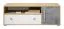 Jeugdkamer / tienerkamer - TV-onderkast Modave 08, Kleur: Eiken / Wit / Grijs - Afmetingen: 42 x 120 x 50 cm (H x B x D)