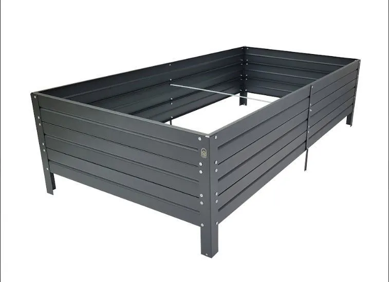Verhoogd bed tuin 01, kleur: grafiet gegalvaniseerd, weerbestendig, afmetingen: 150 x 75 cm (L x B), robuust, comfortabele werkhoogte, snelle en eenvoudige montage