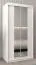 Schuifdeurkast / kledingkast Bisaurin 1B met spiegel, kleur: mat wit - Afmetingen: 200 x 100 x 62 cm ( H x B x D)