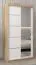 Schuifdeurkast / kledingkast Jan 01B met spiegel, kleur: sonoma eiken / mat wit - afmetingen: 200 x 100 x 62 cm ( H x B x D)