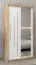 Schuifdeurkast / kleerkast met spiegel Tomlis 01B, kleur: sonoma eiken / mat wit - afmetingen: 200 x 100 x 62 cm (H x B x D)