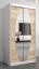 Schiebetürenschrank / Kleiderschrank Calvitero 01 mit Spiegel, Farbe: Weiß matt / Eiche Sonoma - Abmessungen: 200 x 100 x 62 cm ( H x B x T)