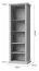 Vitrine kast Lotofaga 09, kleur: grijs / walnoten - 200 x 66 x 48 cm (H x B x D)