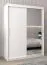 Schuifdeurkast / kledingkast Bisaurin 3C met spiegel, kleur: mat wit - Afmetingen: 200 x 150 x 62 cm ( H x B x D)