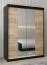 Schuifdeurkast / kledingkast met spiegel Tomlis 03A, kleur: zwart / eiken Sonoma - Afmetingen: 200 x 150 x 62 cm (H x B x D)