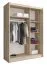 Eenvoudige kledingkast met twee spiegeldeuren Warbreck 15, kleur: sonoma eiken - afmetingen: 200 x 150 x 62 cm (H x B x D), met vijf vakken