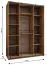 Kledingkast / schuifdeurkast / 6 schappen / 6 vakken / 245,5 x 150 x 64 cm / 2 kledingstangen / soft-close / kleur: zwart / 2 schuifdeuren