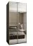 Kleiderschrank / Schiebetürenschrank | 245,5 x 100 x 64 cm | 2 Kleiderstangen | 2 Schiebetüren | 6 Einlegebögen | 6 Fächer | Farbe: Schwarz | Soft-Close