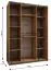 Kledingkast / schuifdeurkast / 6 vakken / spiegel / 245,5 x 160 x 64 / kleur: kasjmier / 2 kledingstangen / 2 schuifdeuren / soft-close
