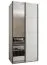 Kledingkast / schuifdeurkast / 2 schuifdeuren / 245,5 x 120 x 64 cm / 6 vakken / soft-close / spiegel / 2 kledingstangen / kleur: wit