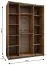 Kledingkast / schuifdeurkast / 2 schuifdeuren / 6 vakken / 245,5 x 160 x 64 cm / spiegel / soft-close / 2 kledingstangen / kleur: wit