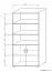 Highboard  kast Curug 18, Kleur: walnoot / Iep - Afmetingen: 188 x 90 x 34 cm (H x B x D)