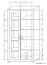 Vitrinekast Lorengau 28, kleur: Sonoma eiken - afmetingen: 202 x 100 x 40 cm (H x B x D)