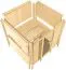 Sauna "Tjara 2" SET met gebronsde deur en kroonlijst - kleur: onbehandeld, kachel 9 kW - 264 x 198 x 212 cm (B x D x H)