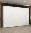 Drehtürenschrank Korab 48, Farbe: Weiß, sechs Türen, Kleiderschrank, Soft-Close-Funktion, vier Fächer, 3 Meter breit, Griffe: Kaschmir, vier Kleiderstangen