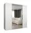 Kledingkast met twee vakken, model Korab 82, kleur: wit, twee kledingstangen, 2 meter breedte, handgrepen: goud, Soft-Close functie, twee spiegeldeuren, draaideurkast