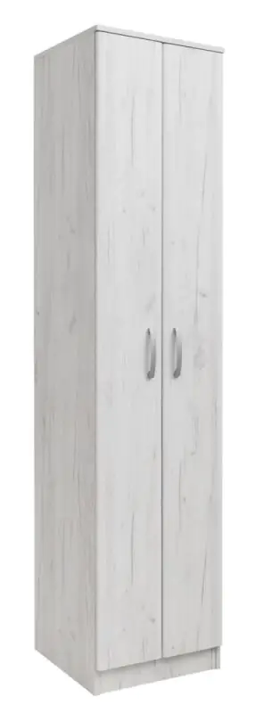 Draaideurkast / kledingkast Muros 01, kleur: eiken wit - 222 x 50 x 52 cm (H x B x D)