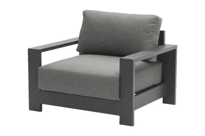 Loungestoel London van aluminium - kleur: antraciet, afmetingen: 1010 x 840 x 670 mm
