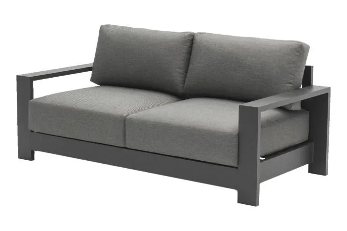 Loungebank 2-zits London gemaakt van aluminium - kleur: antraciet, afmetingen: 1780 x 840 x 670 mm