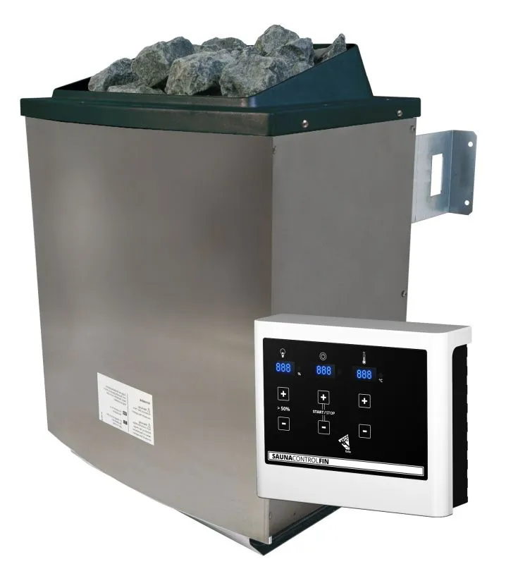 Saunakachel 9 kW SET met stenen en Easy Finnisch-bediening