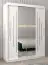 Schuifdeurkast / kleerkast met spiegel Tomlis 03A, kleur: mat wit - Afmetingen: 200 x 150 x 62 cm (H x B x D)