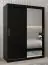 Schuifdeurkast / kledingkast Bisaurin 3C met spiegel, kleur: Zwart - Afmetingen: 200 x 150 x 62 cm ( H x B x D)