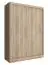 eenvoudige Bickleigh 02 schuifdeurkast, kleur: sonoma eiken - afmetingen: 200 x 130 x 62 cm (H x B x D), met vijf vakken