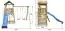 Spielturm 8A inkl. Wellenrutsche, Doppelschaukel-Anbau und Kletterwand - Abmessungen: 345 x 370 cm