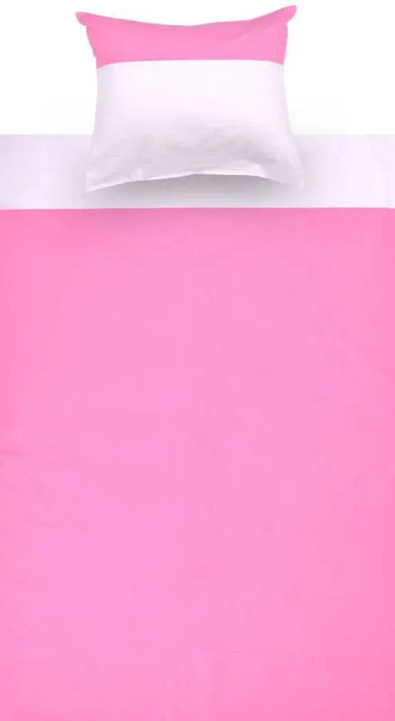 Kinderen - Beddengoed 2-delig - Kleur: Roze/Wit