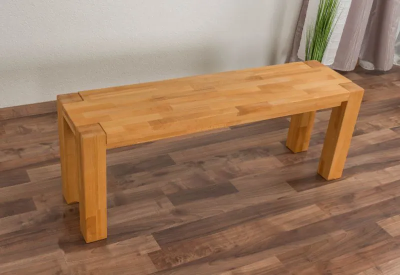Bankje Houten Natuur 133 massief beukenkernhout - 120 x 33 cm (l x b)