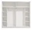 Brede schuifdeurkast / garderobekast Kule 07, kleur: wit, twee kledingstangen, 10 vakken, goede afwerking, afmetingen: 210 x 217 x 62,5 cm
