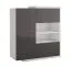 dressoir / ladekast Sombor 09, kleur: zwart hoogglans / wit - Afmetingen: 92 x 118 x 36 cm (B x H x D)