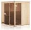 prefab elementen sauna Kawir 68 mm met 2 ramen en dakrand - buitenmaten (B x D x H): 175 x 194 x 199 cm