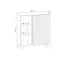 Kleine vitrine kast Nordkapp 04, kleur: Hickory Jackson / zwart - Afmetingen: 102 x 90 x 40 cm (H x B x D), met 6 vakken en LED verlichting