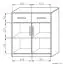 Ladekast / dressoir Pasuruan 08, kleur: Walnoot / Esdoorn - Afmetingen: 95 x 85 x 37 cm (H x B x D)