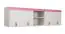 Kinderkamer - hangkast Luis 14, kleur: eik wit / roze - 58 x 205 x 42 cm (H x B x D)