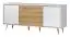 dressoir / ladekast Tuanai 05, kleur: eiken / wit hoogglans - 78 x 180 x 47 cm (h x b x d)