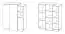 Siteboard kast / Highboard Gremda 02, kleur: eiken / wit - 134 x 110 x 45 cm (H x B x D)