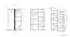 Vitrine kast Tullahoma 03, glazen deur rechts, kleur: eiken / glanzend wit - afmetingen: 143 x 92 x 42 cm (H x B x D), met 1 deur en 9 vakken