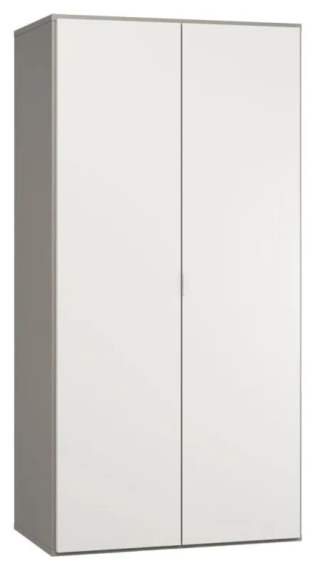 Draaideurkast / kledingkast Bellaco 17, kleur: grijs / wit - Afmetingen: 187 x 93 x 57 cm (H x B x D)