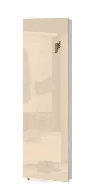 Schoenenkast Siusega 06, kleur: crème hoogglans - 208 x 67 x 16 cm (h x b x d)