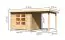 Berging / tuinhuis SET met lessenaarsdak incl. aanbouw dak, kleur: onbehandeld, grondoppervlakte: 6,16 m²