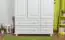 Kledingkast massief grenenhout wit gelakt 017 - Afmetingen 190 x 120 x 60 cm (H x B x D)