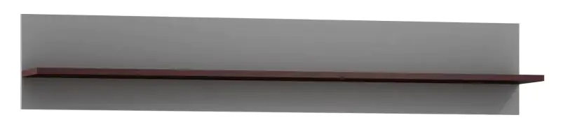 wandrek / hangplank Tabubil 06, kleur: Wengé / Grijs - Afmetingen: 25 x 138 x 21 cm (H x B x D)