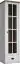 Vitrine Segnas 10, kleur: wit grenen / eiken bruin - 198 x 50 x 43 cm (h x b x d)