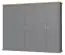 Draaideurkast / kleerkast Lotofaga 17, kleur: grijs / walnoten - 227 x 291 x 59 cm (H x B x D)